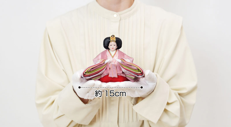 すずなりの衣裳着雛人形　天翔雛は手のひらにのるコンパクトでおしゃれなお雛様です。