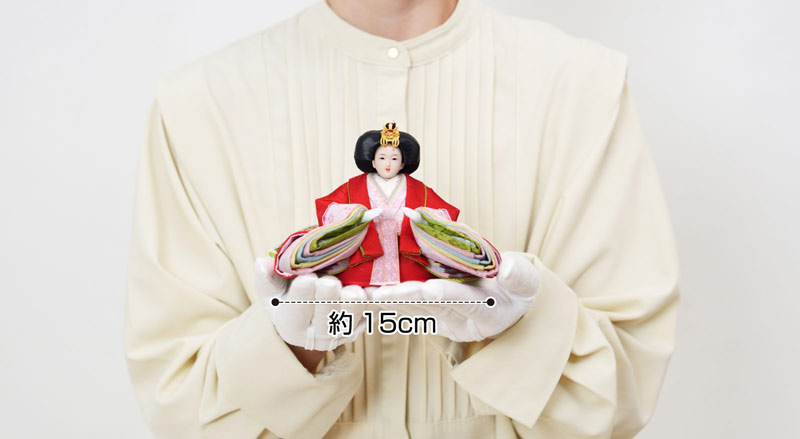 すずなりの衣裳着雛人形　天翔雛は手のひらにのるコンパクトでおしゃれなお雛様です。