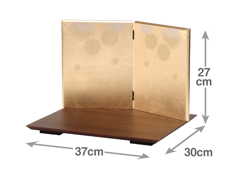二曲箔花萌屏風オディール飾台