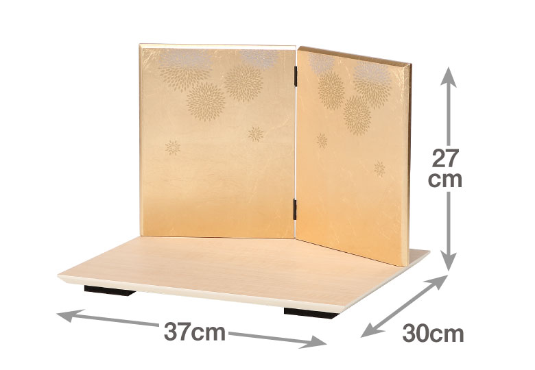 二曲箔花萌屏風メープル飾台