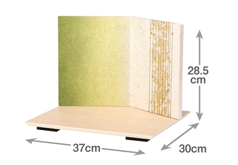 二曲緑和紙屏風メープル飾台