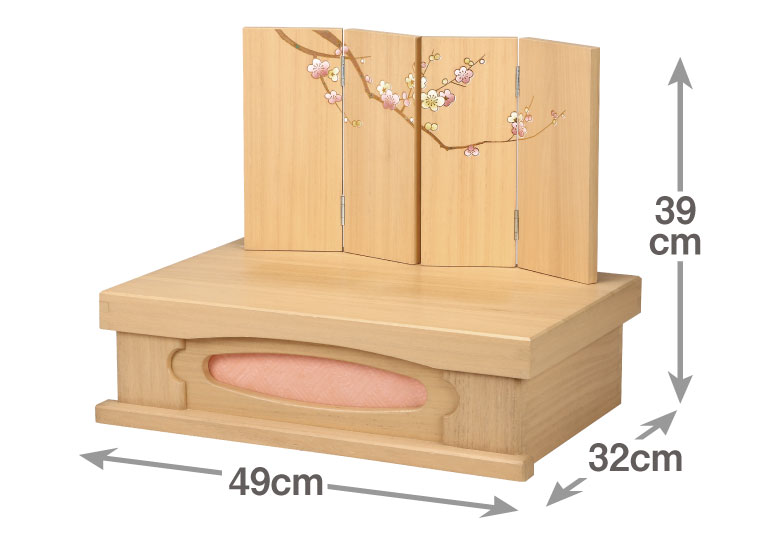 桐製　金華梅収納飾台